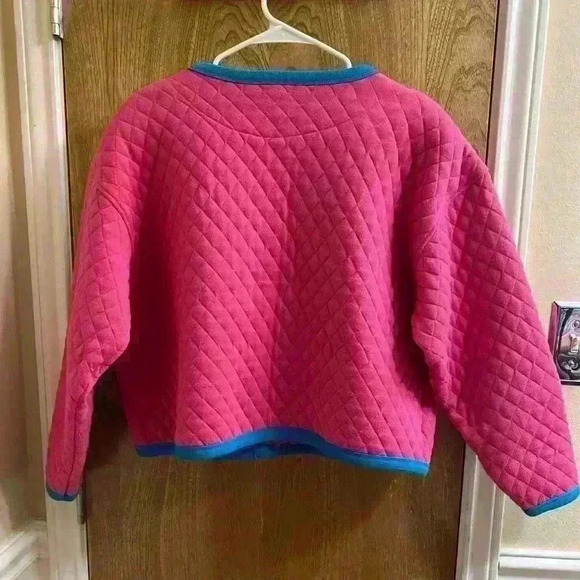 Westbound Sport Vintage 80s Quilted Pink and Blue Coat Size Large Crop - Picture 2 of 5
